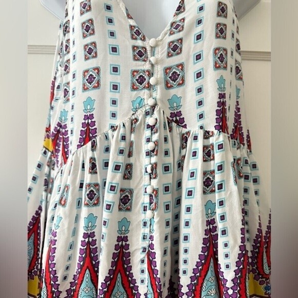 Umgee Summer Sleeveless Paisley Boho Geometric Dress Size M - Picture 12 of 16